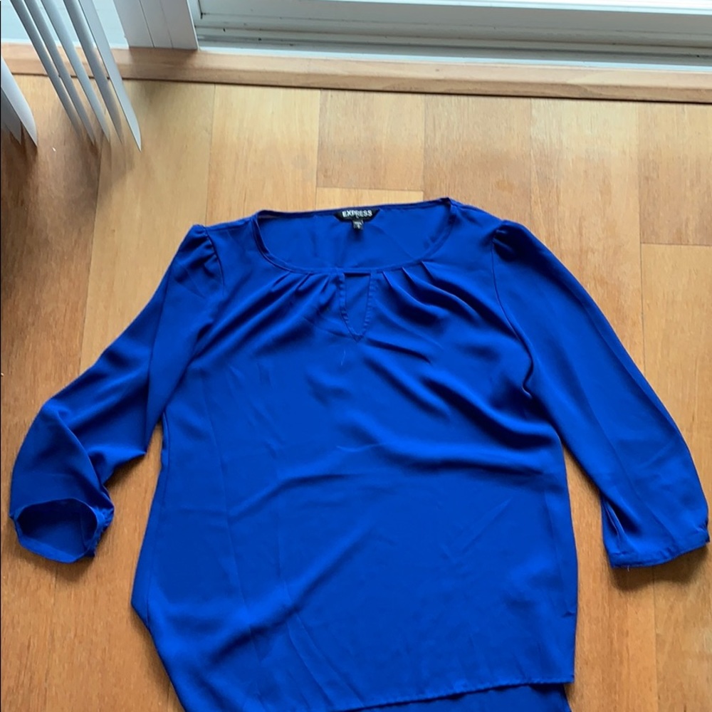 Royal blue 3/4 sleeve blouse